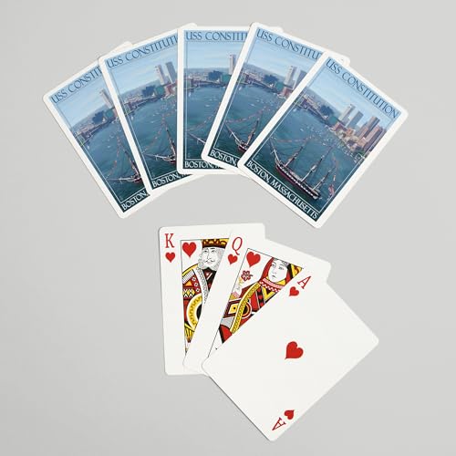 Baraja de cartas Poker Lantern Press USS Constitution y Boston miniatura 7