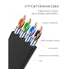 Right Angle CAT 7 Ethernet Cable 20FT,Up Angle 90 Degree Cat 7 RJ45 Network Connector 10Gbps 500MHz,Internet Cable Extender Patch Cords for Gaming,Pc,Router,Modem