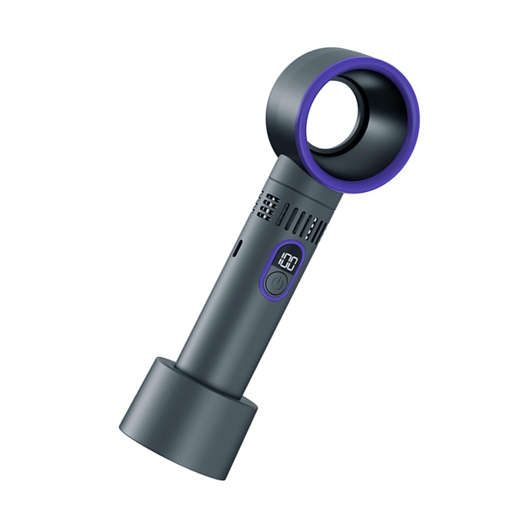 Ventilateur de poche compact avec affichage numérique et base de table LED