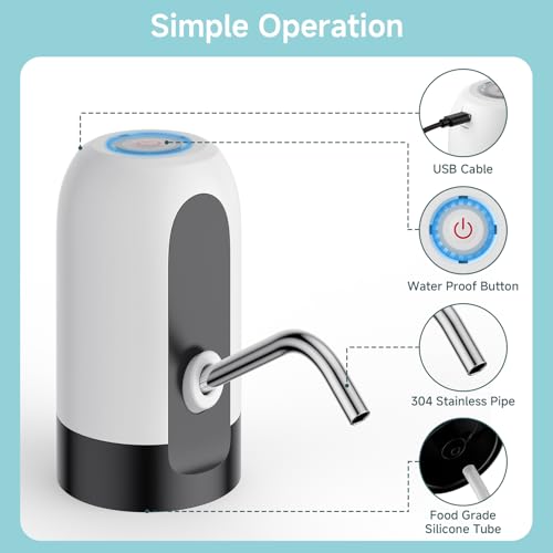 Continuous Pump for Water Table, Flycoco Water Table Pump Rechargeable Water Pump 3 Hours of Non-Stop Work, Battery Powered Water Outdoor Pump for Water Table Accessories for Kids Water Table - Thumbnail 5