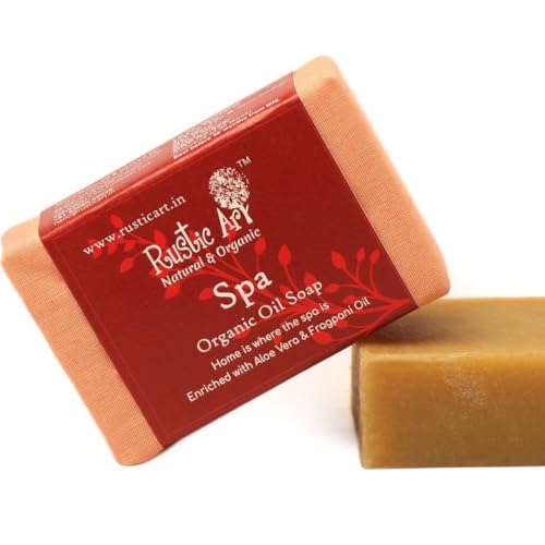 Image of Rustic Art Organic Spa Soap | Neem & Raatrani | All Skin Types | Coldprocessed | Revive & Rejuvenate | For Women & Men | 100g