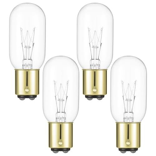 OHLECTRIC 25W T8 Incandescent Bayonet Light Bulb (4-Pack) 2700K Warm White, 190 Lumen, Dimmable, 130V DC Bayonet Base RoHS Compliant, BA15d DC Bay Base Bulb - Replacement for Satco S4721