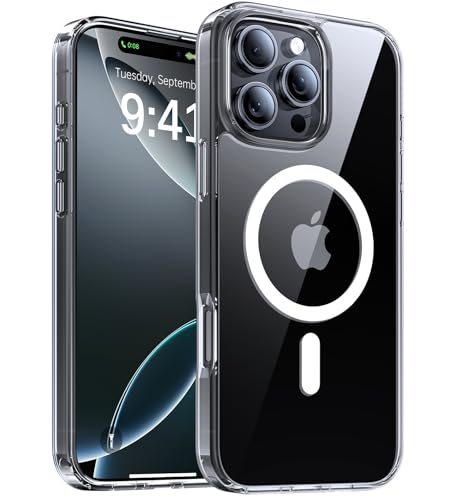 KCQNine Magnetic for iPhone 16 Pro Max Case[Compatible with MagSafe][Military-Grade Drop Protection][Anti-Yellowing]Shockproof Protective Translucent Matte Cover for iPhone 16 Pro Max Phone Case,Clear