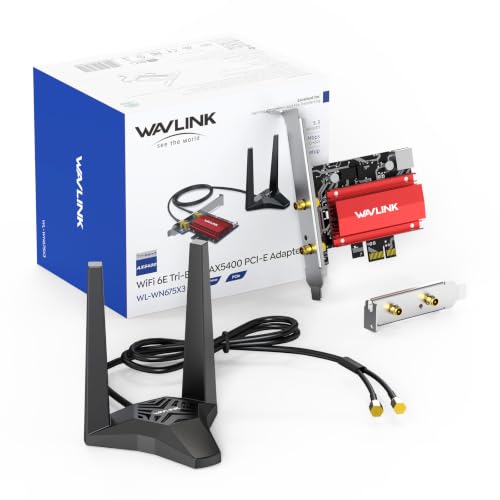Tarjeta de red WiFi 6E PCIe WAVLINK AXE5400 con adaptador triple banda AX210 y Bluetooth 5.3