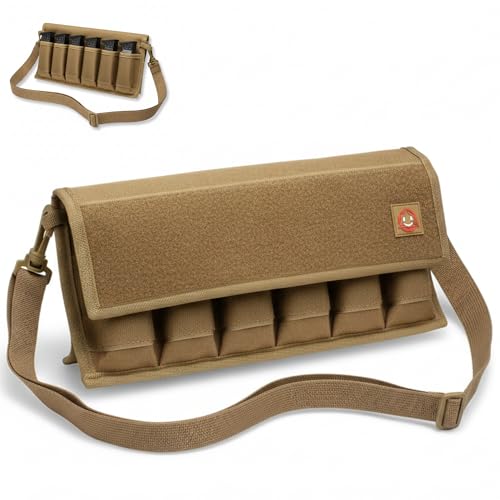 ORCA Tactical Pistol Magazine Pouch – Ammo Mag Holder for Single & Double Stack 9mm, .40, .45 – Heavy-Duty 600D Polyester Molle Pouches for Handguns & Pistols (Coyote Brown)