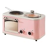 4-in-1-Frühstücksmaschine, multifunktionaler Toaster-Miniofen mit Timer, Antihaft- und leicht zu reinigender Bratpfanne, Eierkocher
