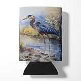 Caroline's Treasures Blue Heron Can or Bottle Hugger Cooler Washable Drink Sleeve Collapsible Beverage Insulated Holder, Can Hugger, Multicolor