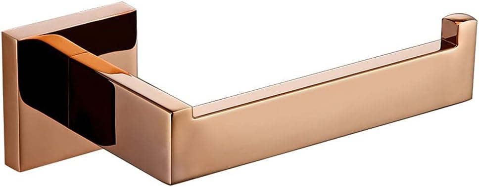 Shower Shelves Rose Gold Wall-Mounted Stainless Steel Clothes Hook, Toilet Paper Holder, Towel Bar Bathing Accessories (Color : Paper Holder)