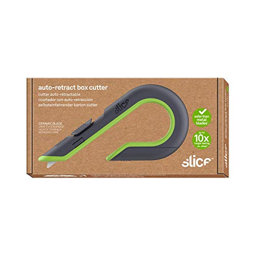 Slice Box Cutter, Heavy Duty Utility Knife, Safe Ceramic Blade Lasting 11x Longer than Metal, Green Auto Retract, 6 Pack - Thumbnail 4
