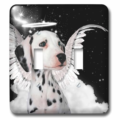 Interrupteur double Ange Dalmatien pour remplacer une plaque murale jaunie ou terne