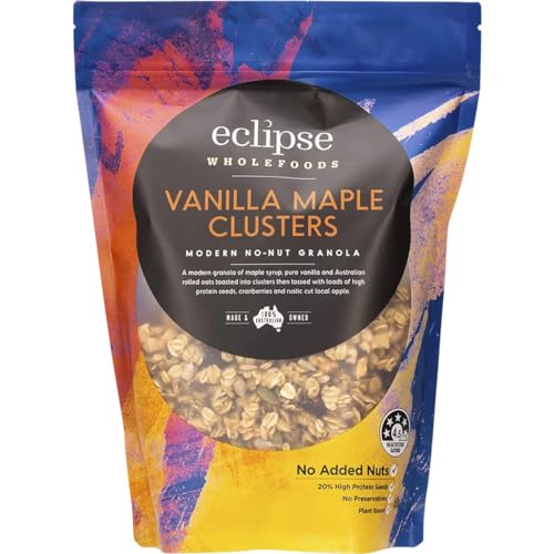 Eclipse Wholefoods Vanilla Maple Clusters with Cranberries Granola | 450g Zip Bag | Nut Free | Preservative Free