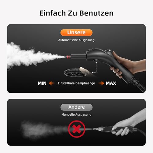 SOKTNEU Dampfreiniger, Mehrzweck-Dampfreiniger für alles mit 16 Zubehörteilen, Handdampfreinige Boden, Beseitigt Fett Küche Auto Fenster Sofa Polstermöbel - Designansicht 6 | Bodendampfreiniger