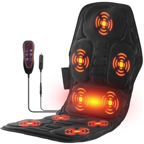 TeqHome Back Massager Seat Cushion with Heat, Massage Chair Pad Mattress