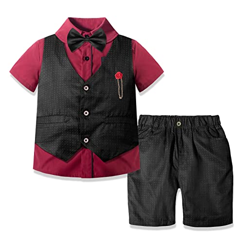 Nwada Boys Suit Toddler Dress Clothes Shirt with Bow Tie, Dress Pants Sets Kids Gentleman Outfit Suits - Image 3