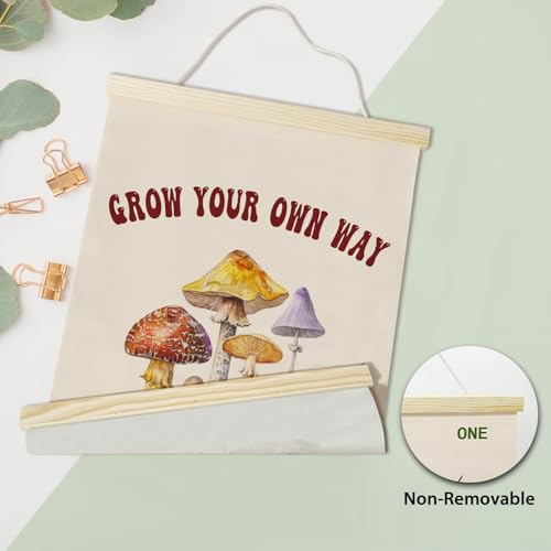 upiquiet Mushroom Wall Decor, Grow Your Own Way Poster Hanger Frames 12x16 Inches, Inspirational Hanging Canvas Wall Art for Kids Room Nursery Classroom Playroom -A01 - Image 4