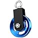 MUKLEI 2 Pack 3.5 Inch Cable Pulley Wheel, Aluminum Cable Pulleys with Hanging Strap and Snap Hook, 360° Rotation Snatch Block Pulley Wheel for Home Gym Equipment, DIY, Blue