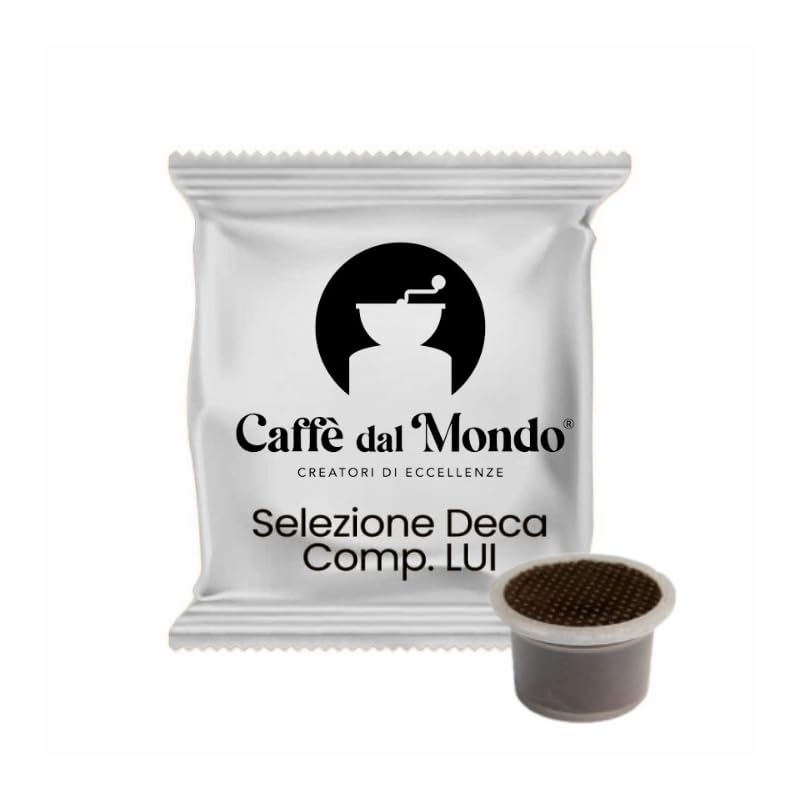 Espresso cremoso e aromatico 100 Capsule compatibili con LUI, Fior Fiore Coop, Aroma Vero, Mitaca - Caffè dal Mondo (Decaffeinato)