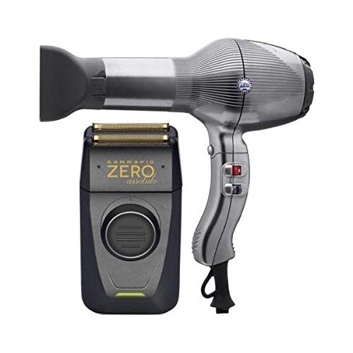 Pack du Barbier Gammapiù - Tondeuse Zéro Absolut + Sèche-cheveux Barber Titanium