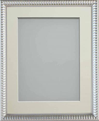 Frame Company Grantham Silver 12x10 Frame With Ivory Mount For Image 9x7inch *Choice of Sizes* Fitted with Real Glass — image 1