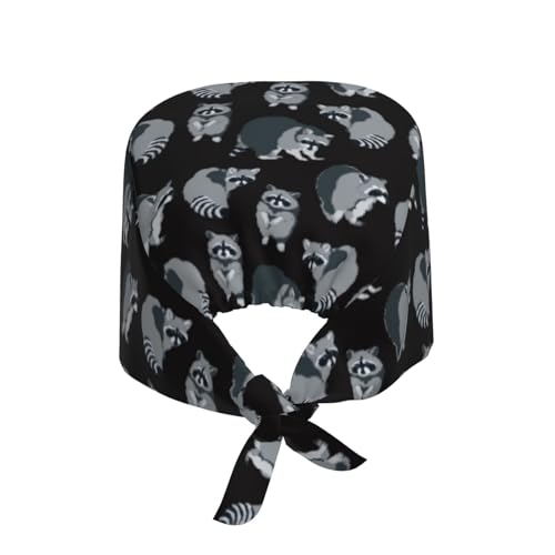 Image of Working Cap Scrub Cap with Sweatband Adjustable Unisex Women Tie Back Hat Nurse Surgical Caps