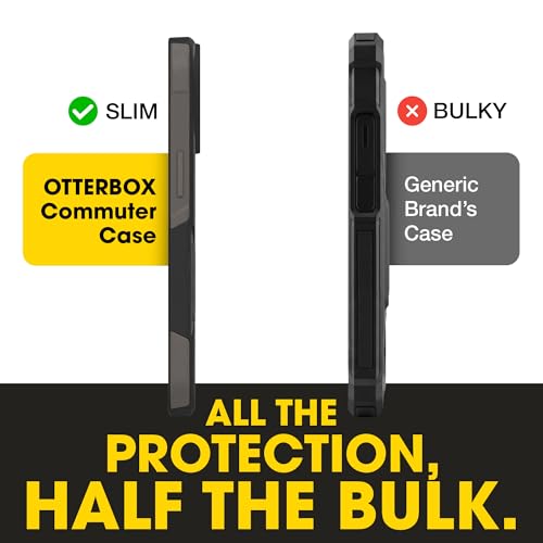 OtterBox iPhone 17e, 16e, 15, 14, & 13 Commuter Series Case - Slim & Tough, Pocket-Friendly, with Port Protection - Black/Grey by OtterBox - Image 4