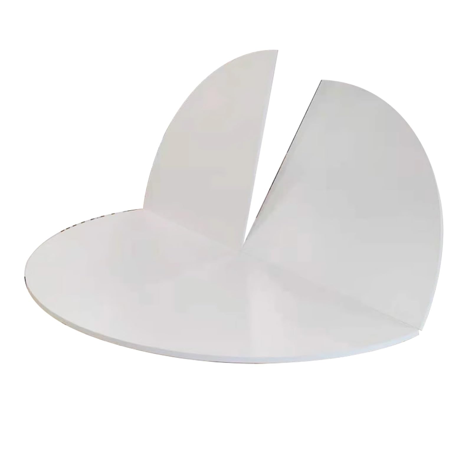 Plateau de table rond pliable en bois blanc de 140 cm sans pieds pour rallonge