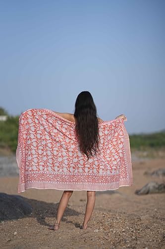 Indian Block Print Sarong, Sarong Beach Wrap, Cotton Sarong, Pario, Block Print Scarf, Summer Beach Pario2