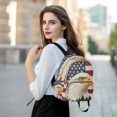 Image of ALAZA Funny Star American Flag Striped Women Backpack Purse Ladies Fashion Shoulder Bag Daypack Travel Bag 7.5L