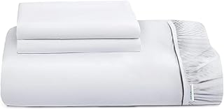 Cotton Home® 3 Piece Fitted Sheet Set 200x200cm with 2 Pillow Cover Hotel Luxury Supersoft Super King Bed sheet Comfortable Lightweight Breathable Bedding Set Fits up to 30cm Deep Pocket (White)