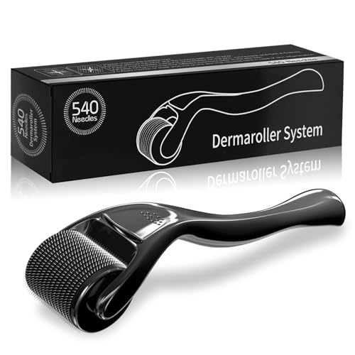 Derma Roller 540 Stainless Steel Black Microneedling Roller Facial Skin Care Home Use for Face Beauty Massage Tools