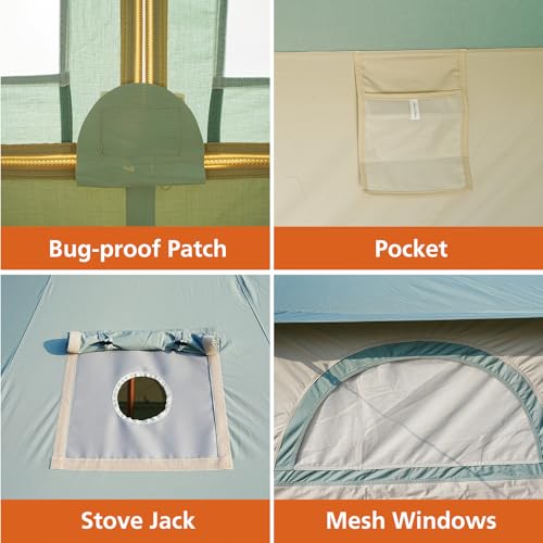 Carpa Canvas Bell para camping familiar 4 personas impermeable miniatura 6