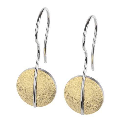 Ernstes Design Ohrhänger Ohrringe E618 Edelstahl vergoldet Hänger matt gekratzt