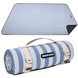 Picnic Outdoor Blankets Waterproof Extra Large - Beach Mat Sand Free Foldable with Carry Strap | Portable Camping Blanket | Park Blanket for Grass , Hiking, Travel, Concerts, Indoor (Cerulean Blue)