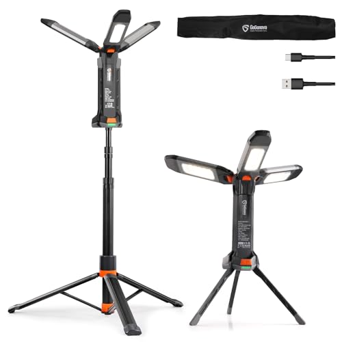 gogonova 2026 Rechargeable Work Light with Stand, 4 in 1 Cordless Camping Light...
