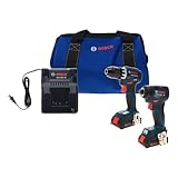 Bosch GXL18V-27B22 18V Professional Grade 2-Tool Combo Kit with 2 18V Batteries and Battery Charger (Renewed)