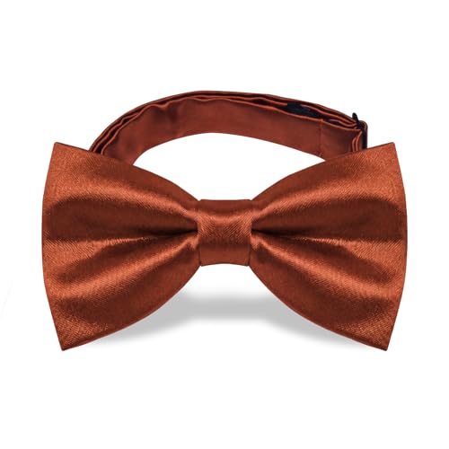 Image of YourTies Bow Ties for Men Pretied Bowties Solid Color Satin Bow Tie Formal Business Tuxedo Wedding Party Prom