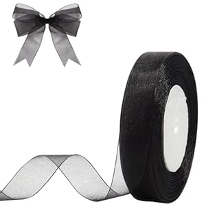 Hiswan 1,9 cm Organzaband Schwarz