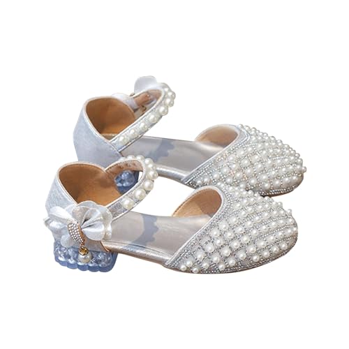 Generic Girls Dress Wedding Party Pearls Sandals Little Girl Princess Low Block Heel Mary Jane Ankle Strap Casual Shoes