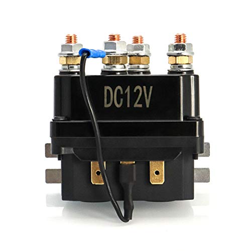 image for QWORK Solenoid Relay, 12V 250A Winch Relay Solenoid Replacement Contac