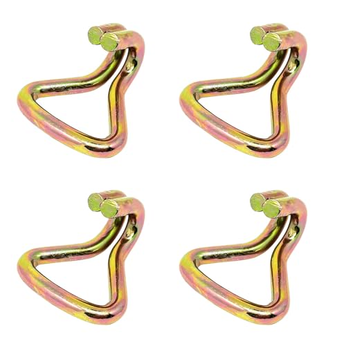 ZYAMY 4PCS Double J Hook Heavy Duty Ratchet Tie Down Straps with Hooks Load 2204 Lbs Tensioner Double Row Hook Binder Accessories for Strapping Tie Downs on Cars Trucks Trailers 1.5