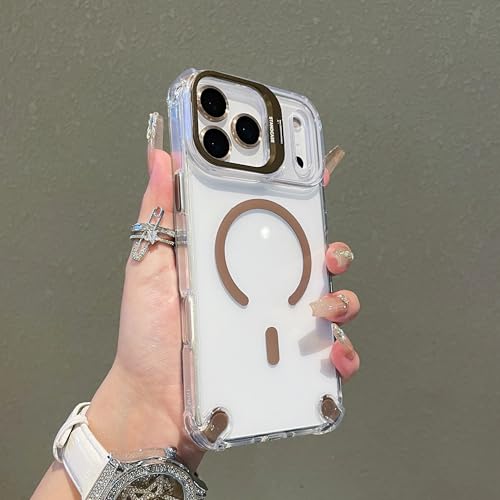 Coque magnétique transparente iPhone 14 Pro Max or désert