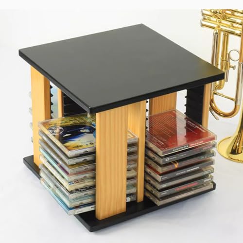 Scaffale porta CD rotante a 48 scomparti, salvaspazio, per cucina, bagno e piano di lavoro, elegante supporto per CD per gli amanti della musica