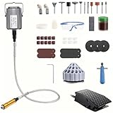 DZQ 780W Flex Shaft Grinder with Foot Pedal, 0.4–6.5mm Chuck Rotary Tool Kit, 83 PCS Accessories for Jewelry Polishing, Carving & DIY Grinding