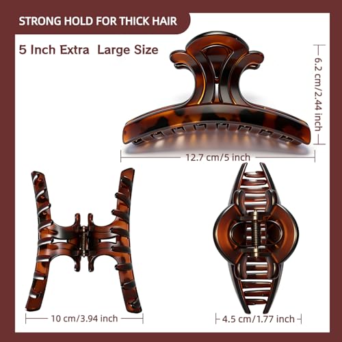 Pinza para cabello mariposa grande de 5 pulgadas miniatura 2