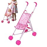 Klappbarer Puppenwagen Für Rollenspiele, Fantasieanregendes Spielzeug Für Kleinkinder, Perfekt Eignung Für Indoor & Outdoor Nutzung, Ideal Für Kindergarten, Kita, Zuhause Und Garten, Tolles Geschenk