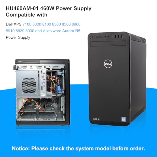 Alimentation PC 460W HU460AM-01 compatible avec ordinateurs Dell XPS et Alienware R5 - 2