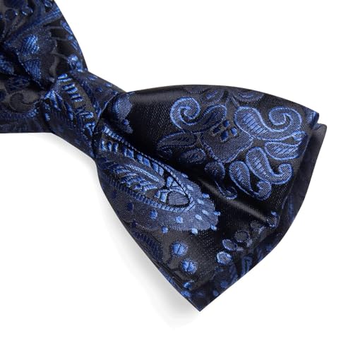 Corbatín paisley preanudado para hombre boda seda miniatura 5