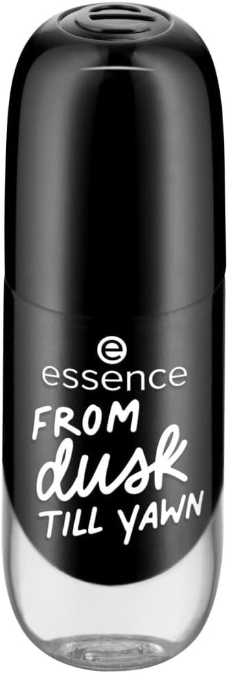 Essence gelnagellak, gellak, nagellak, nr. 46 VAN schemering TOT GEEUW, zwart, langhoudend, kleurintensief, gel, glanzend, zonder aceton, veganistisch, vrij van microplastische deeltjes (8 ml)