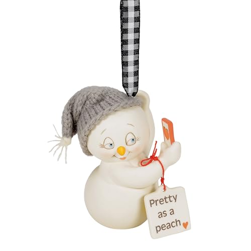 Department 56 Snowpinions Farmhouse Pretty as a Peach Hanging Ornament, 3.15 Inch, Multicolor