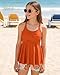 Ghteas Girls Athletic 2 Piece Swimsuits Swim Tank Tops with Removable Chest Pads and Shorts Fashion Swimming Suits Youth Girls Beach Swimwear 13-14 Years Orange